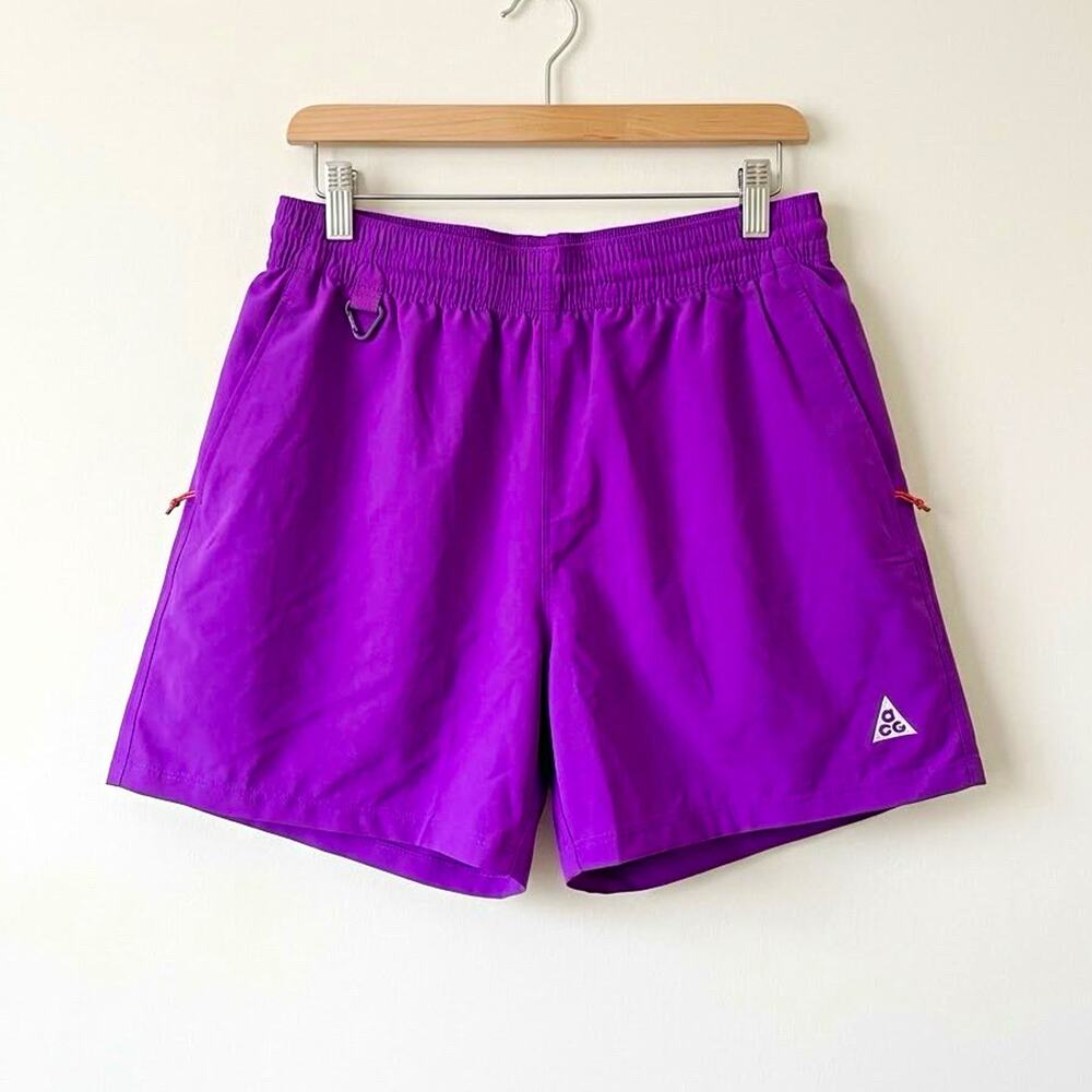 Nike ACG Womens Trail Shorts M Purple High Rise Loose Fit Utility DV9535-505